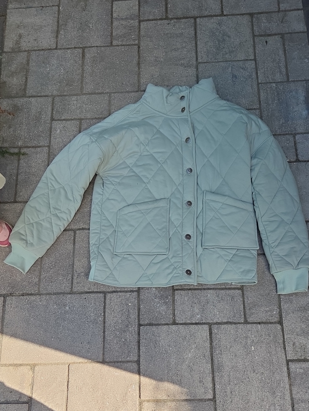 Francesca's Collections Quilted Sage Puffer Jacket